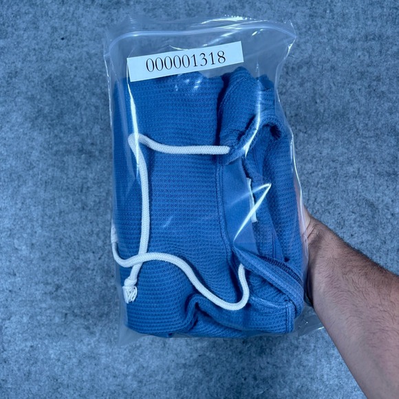 Aerie pullover Hoodie Womens Medium Blue Waffle Knit Oversized Casual Loungewear - Picture 14 of 14